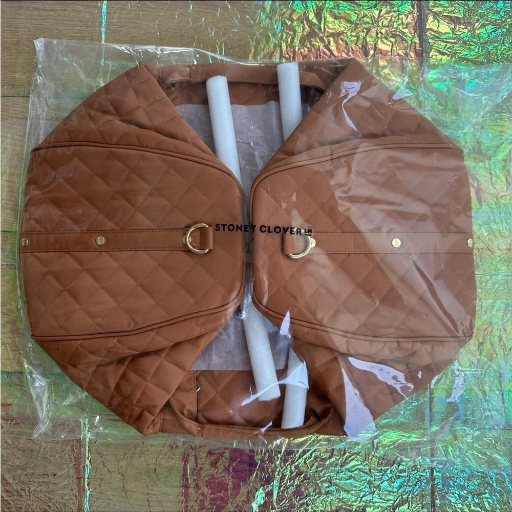 🆕 Stoney Clover Lane Quilted Diamond Camel Desert Dreams Nylon Classic Duffle